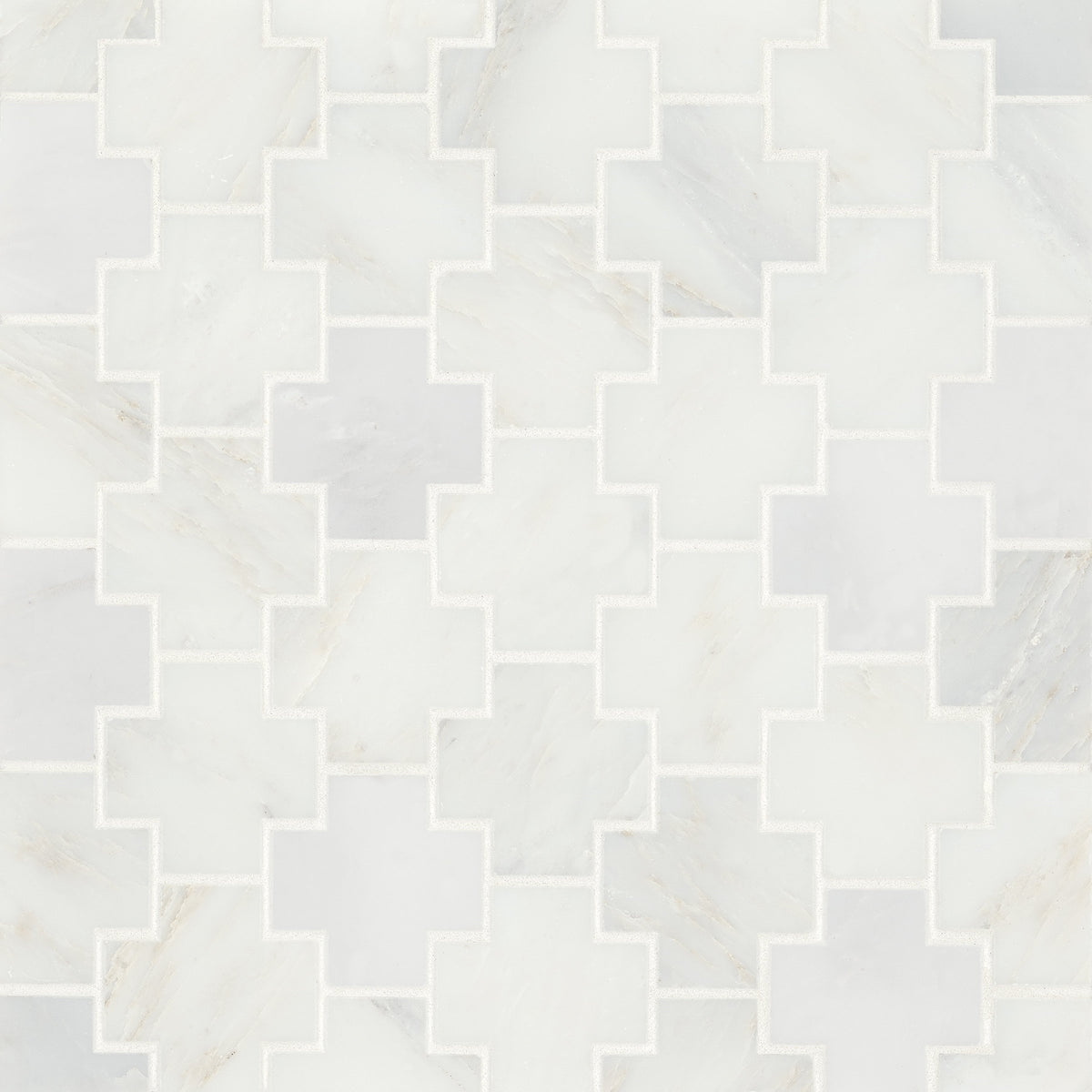 Bedrosians Monet Honed Marble Mosaic 4 Tile in Oriental White | Item Code 100001407