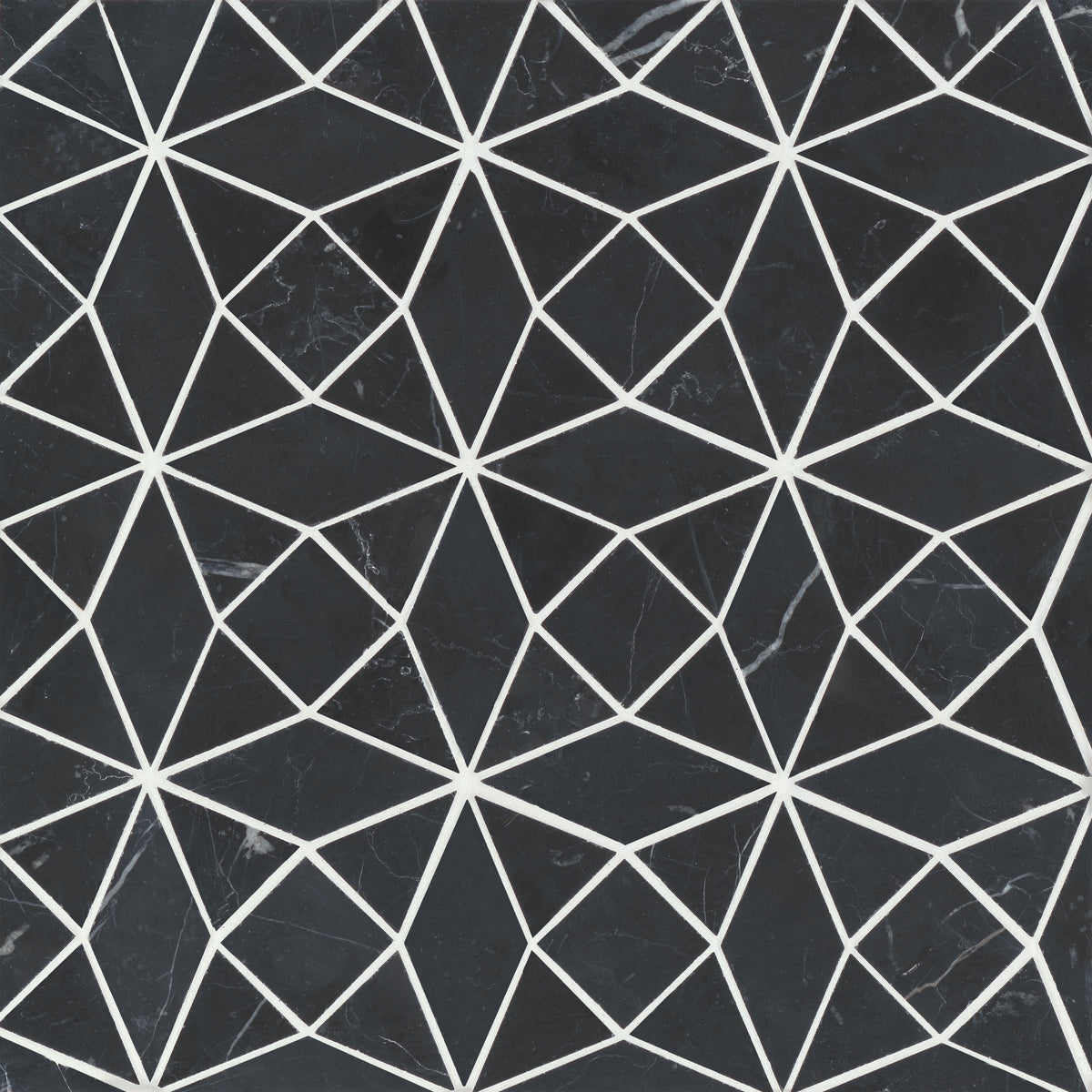 Bedrosians Monet Honed Marble Mosaic 5 Tile in Nero Marquina | Item Code 100001411