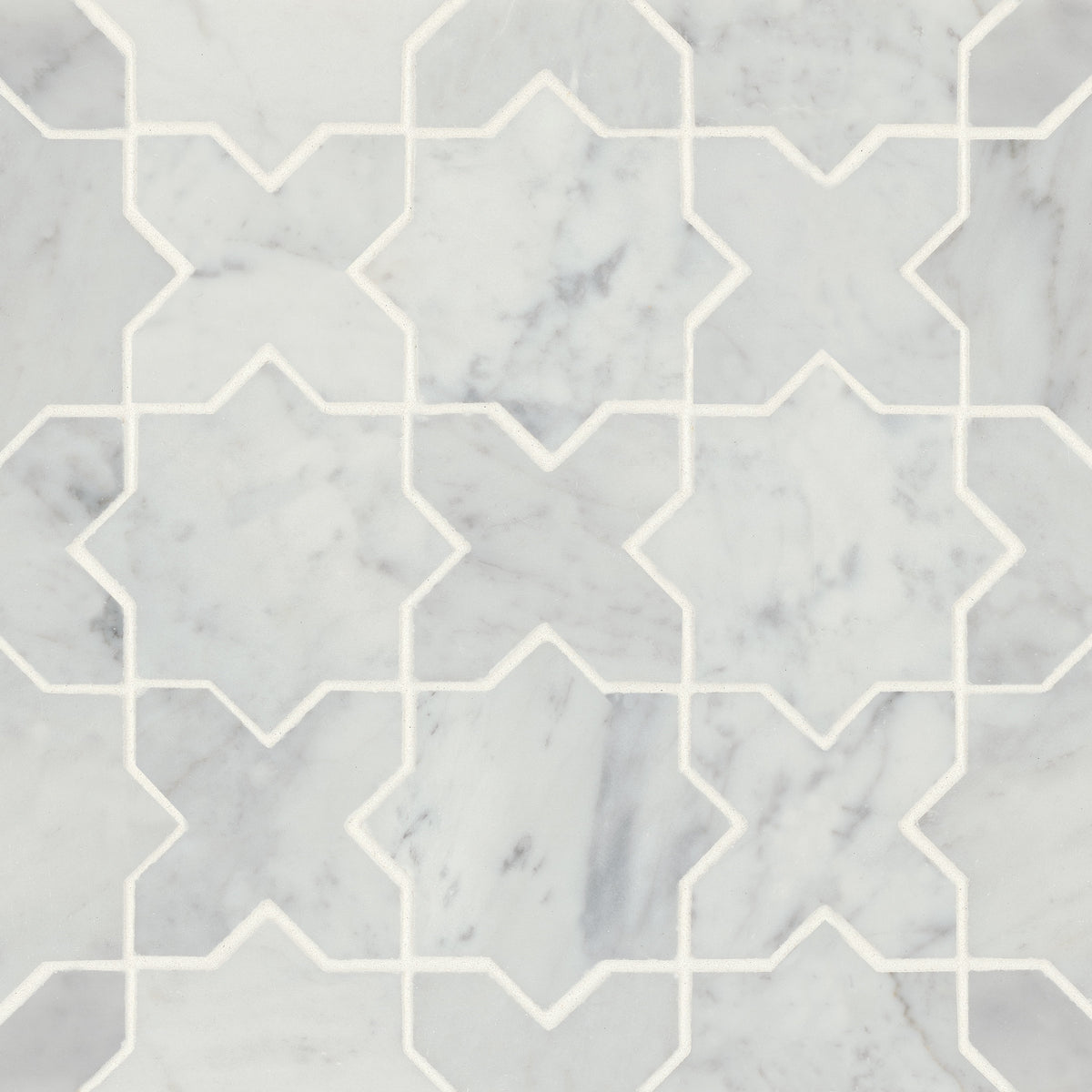 Bedrosians Monet Honed Marble Mosaic 6 Tile in White Carrara | Item Code 100001415