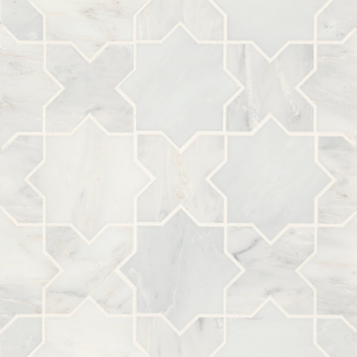 Bedrosians Monet Honed Marble Mosaic 6 Tile in Oriental White | Item Code 100001416