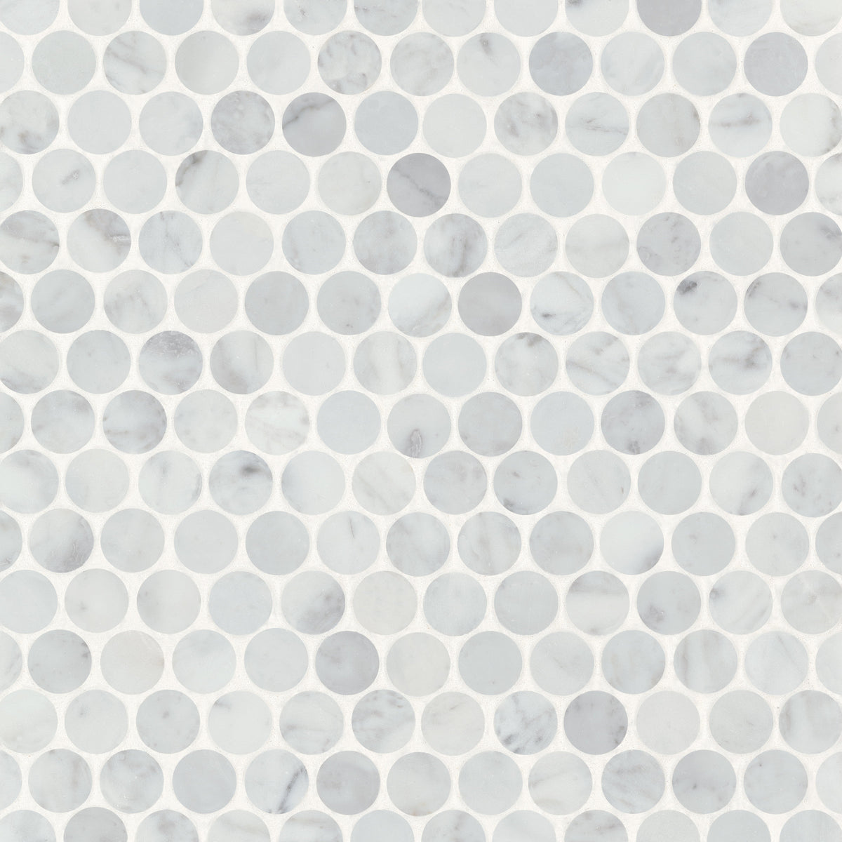 Bedrosians Monet Honed Marble Mosaic 8 Tile in White Carrara | Item Code 100001427