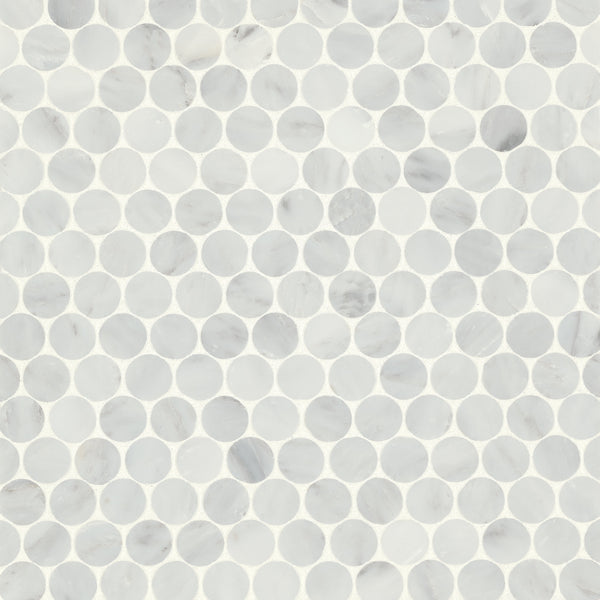 Bedrosians Monet Honed Marble Mosaic 8 Tile in Oriental White | Item Code 100001428