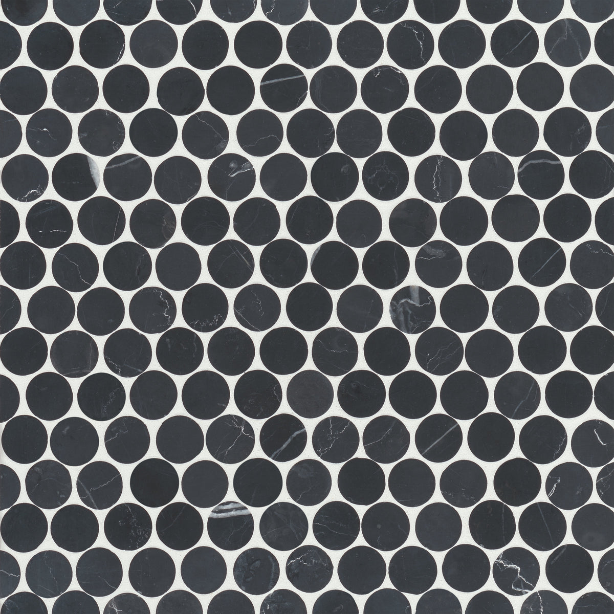 Bedrosians Monet Honed Marble Mosaic 8 Tile in Nero Marquina | Item Code 100001429