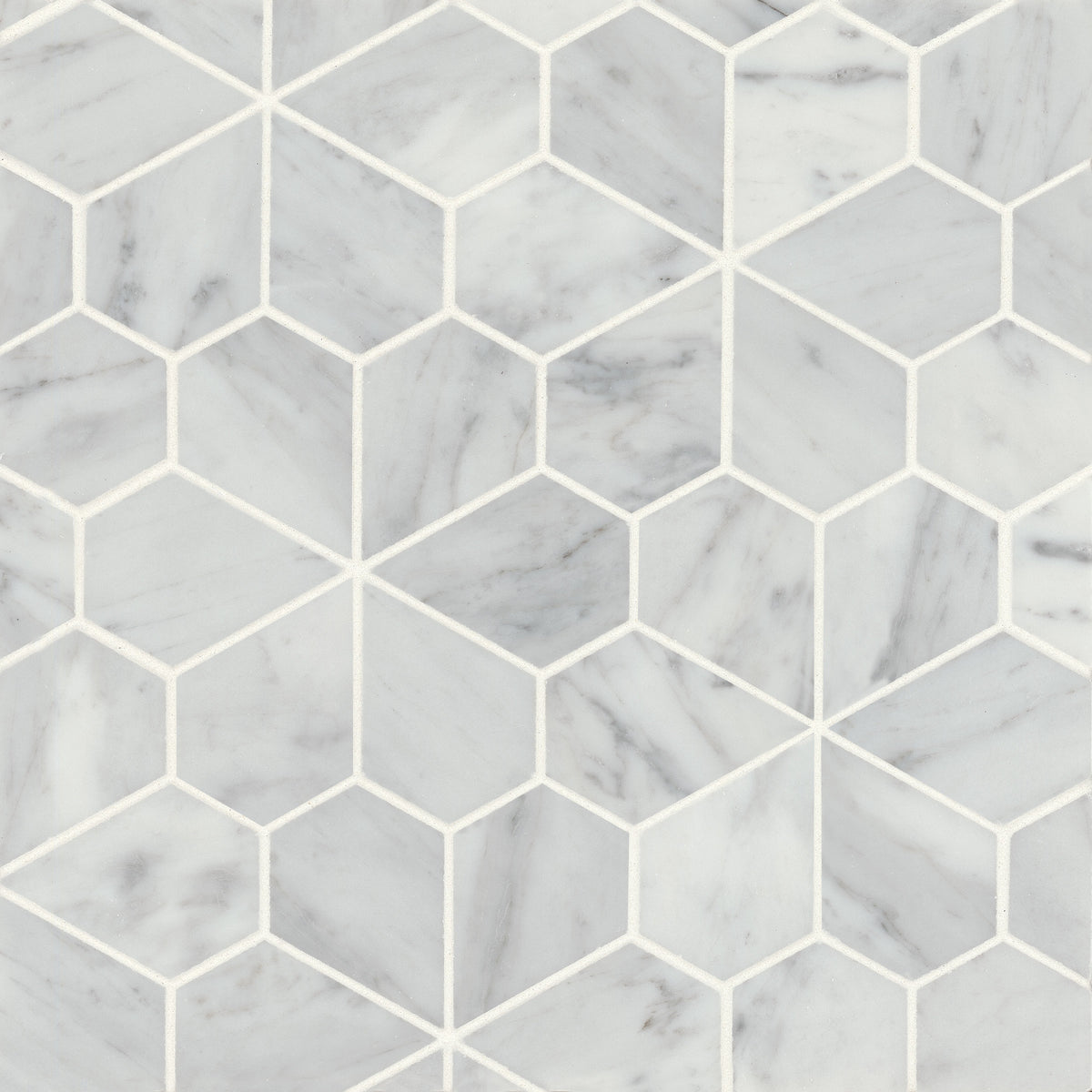 Bedrosians Monet Honed Marble Mosaic 9 Tile in White Carrara | Item Code 100001439