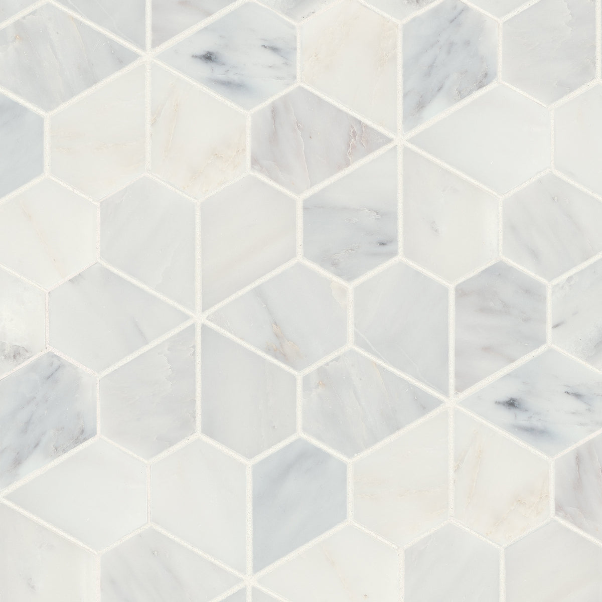 Bedrosians Monet Honed Marble Mosaic 9 Tile in Oriental White | Item Code 100001440