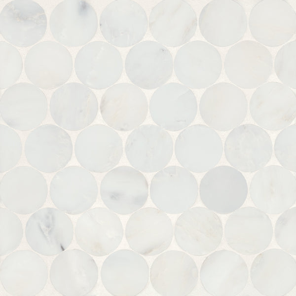 Bedrosians Monet Honed Marble Mosaic 10 Tile in Oriental White | Item Code 100001443