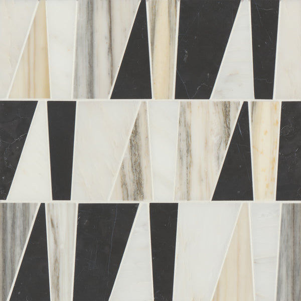 Bedrosians Modni Zayden Honed Marble Mosaic Tile in Warm Blend | Item Code 100001702