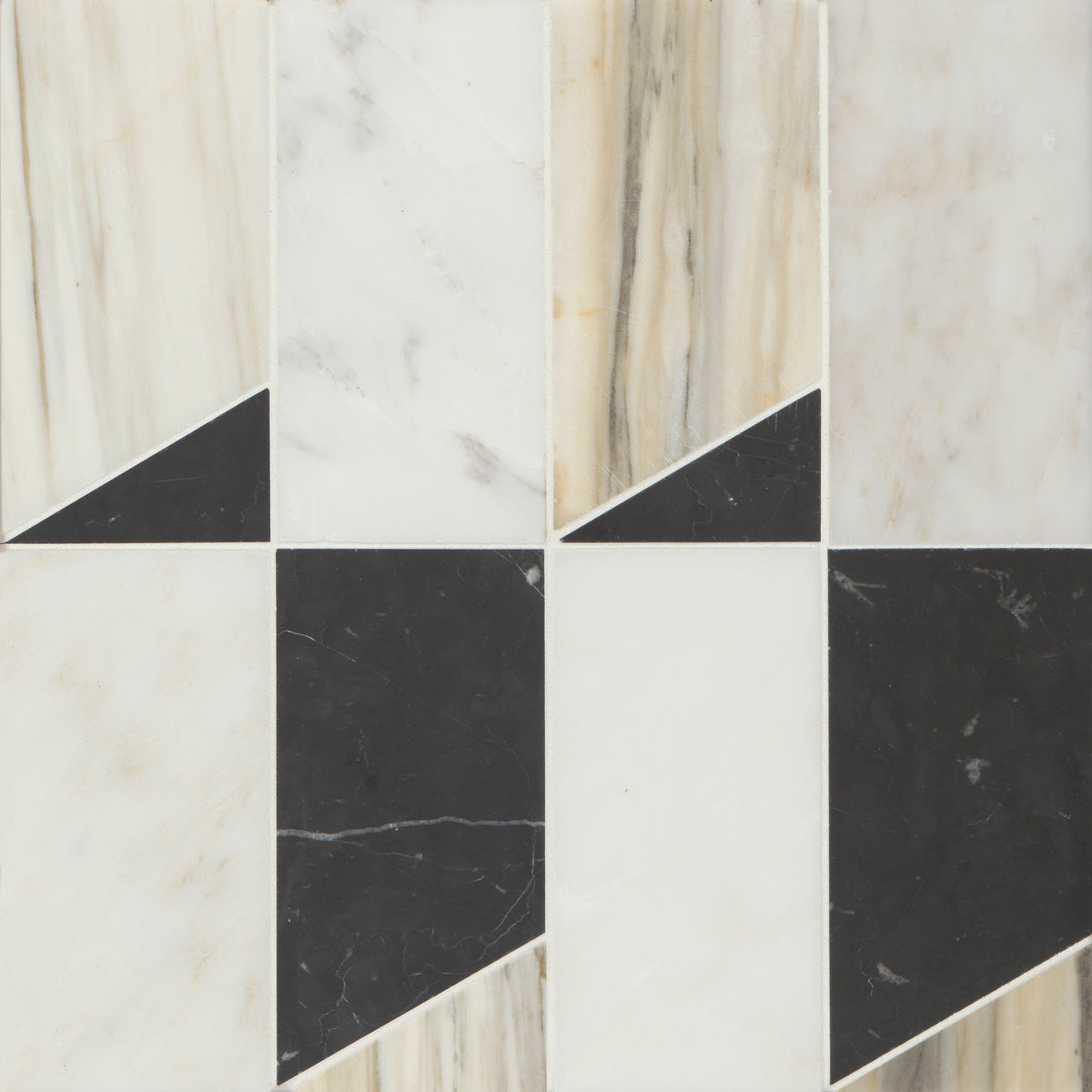 Bedrosians Modni Jett Honed Marble Mosaic Tile in Warm Blend | Item Code 100001704