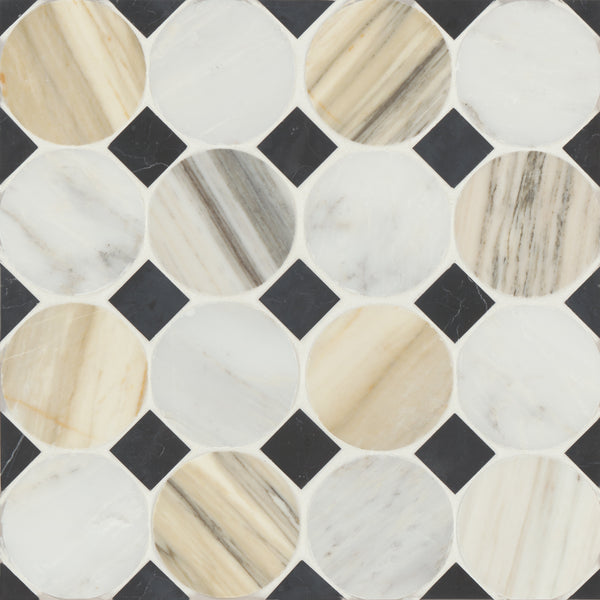 Bedrosians Modni Emery Honed Marble Mosaic Tile in Warm Blend | Item Code 100001711