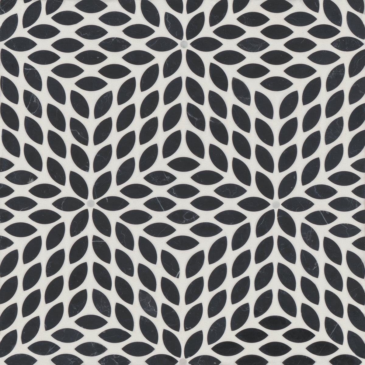 Bedrosians Celeste Honed Marble Blend Mosaic Tile in Nero Marquina & Calacatta Losanna | Item Code 100001713