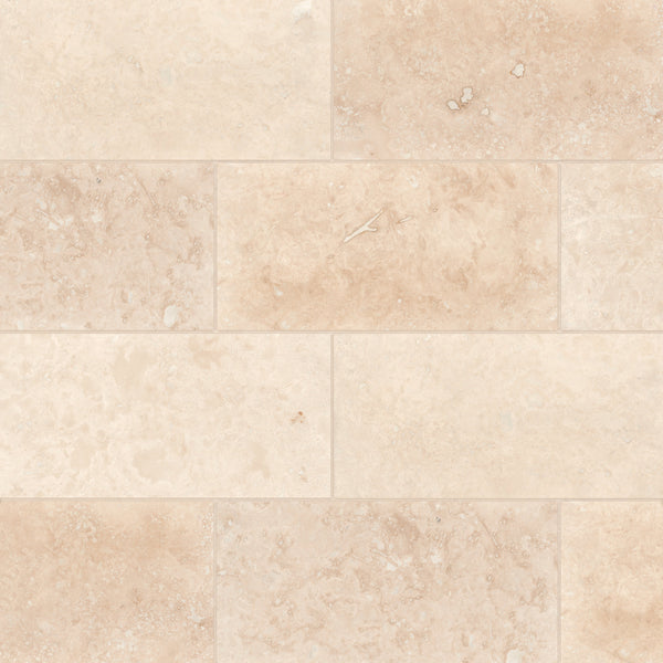 Bedrosians Mediterranean Ivory 12" x 24" Filled & Honed Travertine Tile | Item Code 100002069