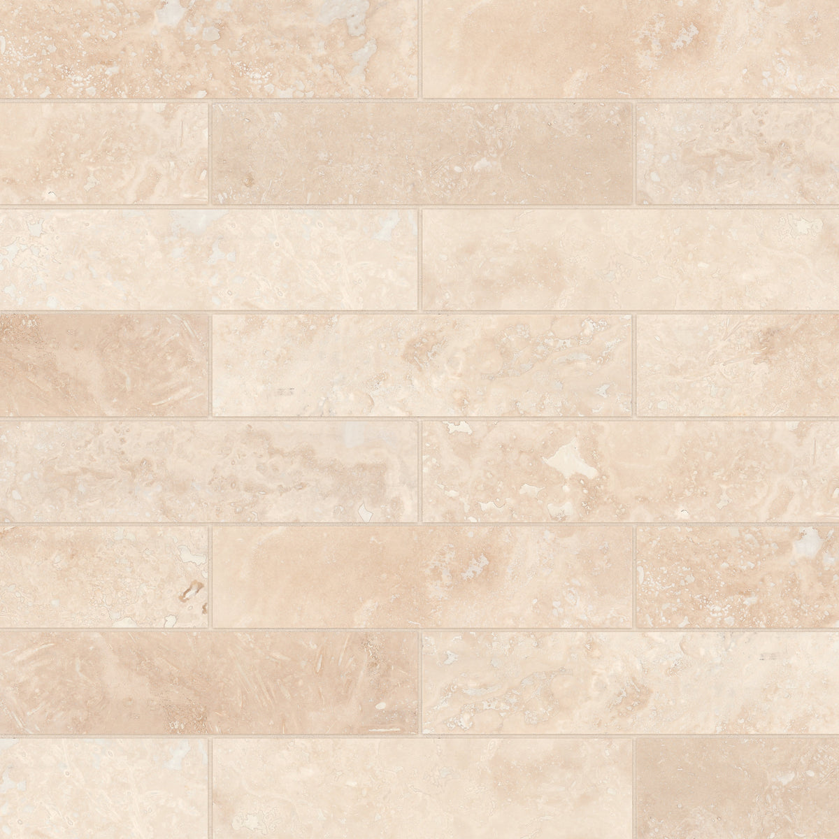Bedrosians Mediterranean Ivory 3" x 12" Filled & Honed Travertine Tile | Item Code 100002072