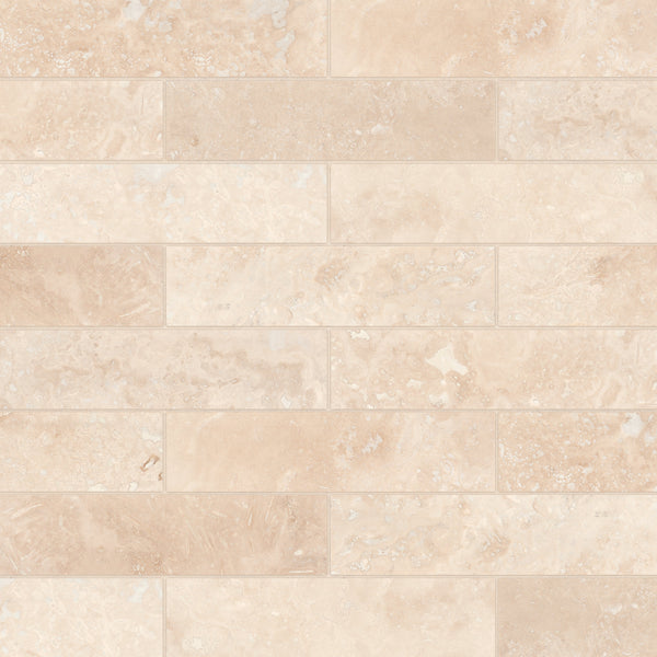 Bedrosians Mediterranean Ivory 3" x 12" Filled & Honed Travertine Tile | Item Code 100002072