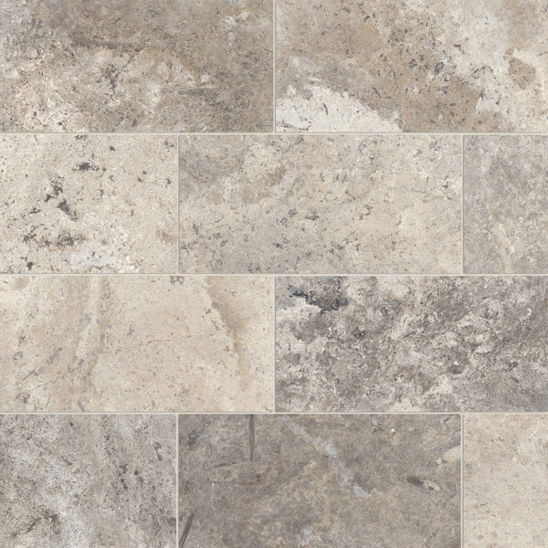 Bedrosians Silver Cream 12" x 24" Filled & Honed Travertine Tile | Item Code 100002121