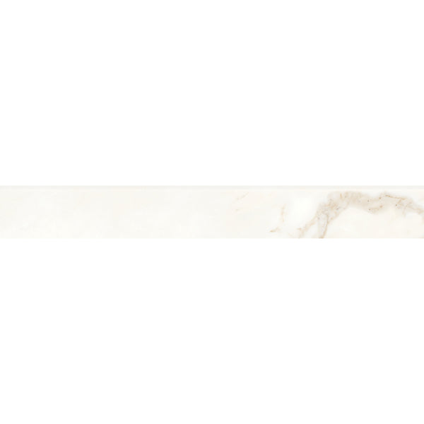 Bedrosians Magnifica 3" x 24" Polished Bullnose Porcelain Tile in Calacatta Oro | Item Code 100002300