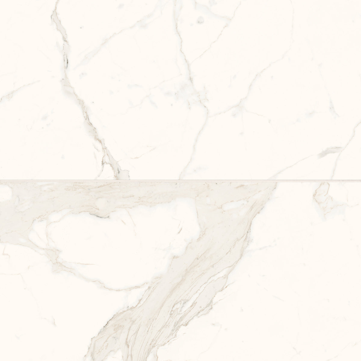 Bedrosians Magnifica Era 24" x 48" - 8mm Polished Porcelain Tile in Calacatta Super White | Item Code 100002304