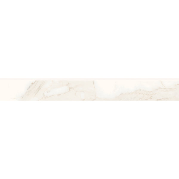 Bedrosians Magnifica 3" x 24" Honed Bullnose Porcelain Tile in Calacatta Super White | Item Code 100002309