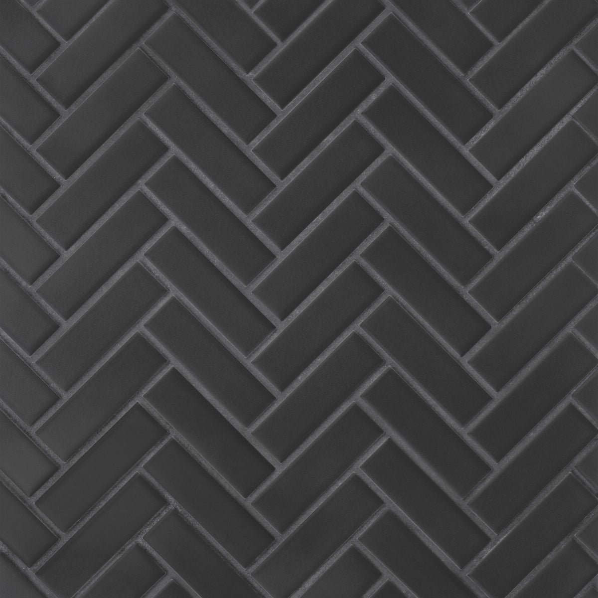 Bedrosians Le Cafe 1" x 3" Herringbone Matte Porcelain Mosaic Tile in Black | Item Code 100002412