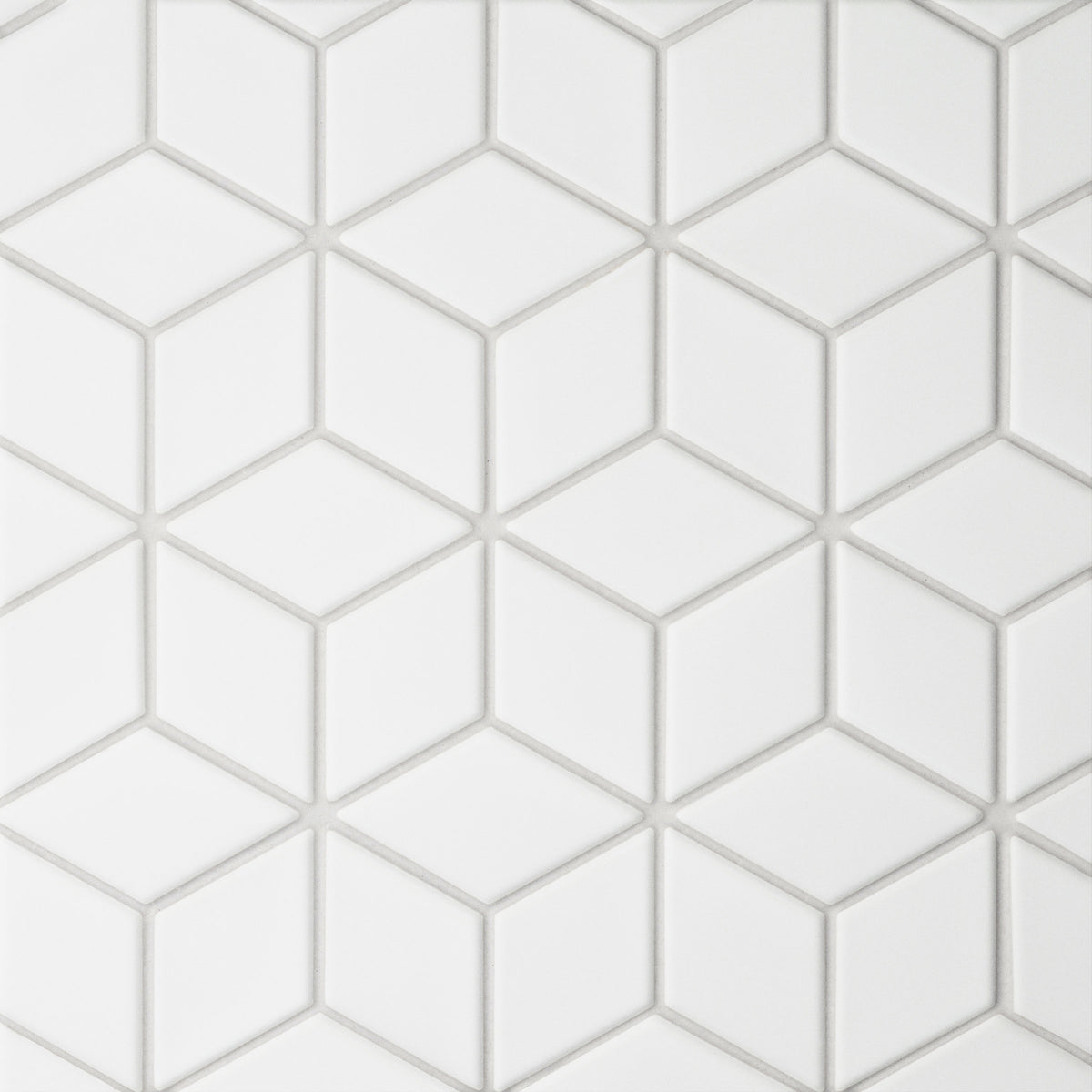 Bedrosians Le Cafe 2" x 3" Diamond Matte Porcelain Mosaic Tile in White | Item Code 100002417
