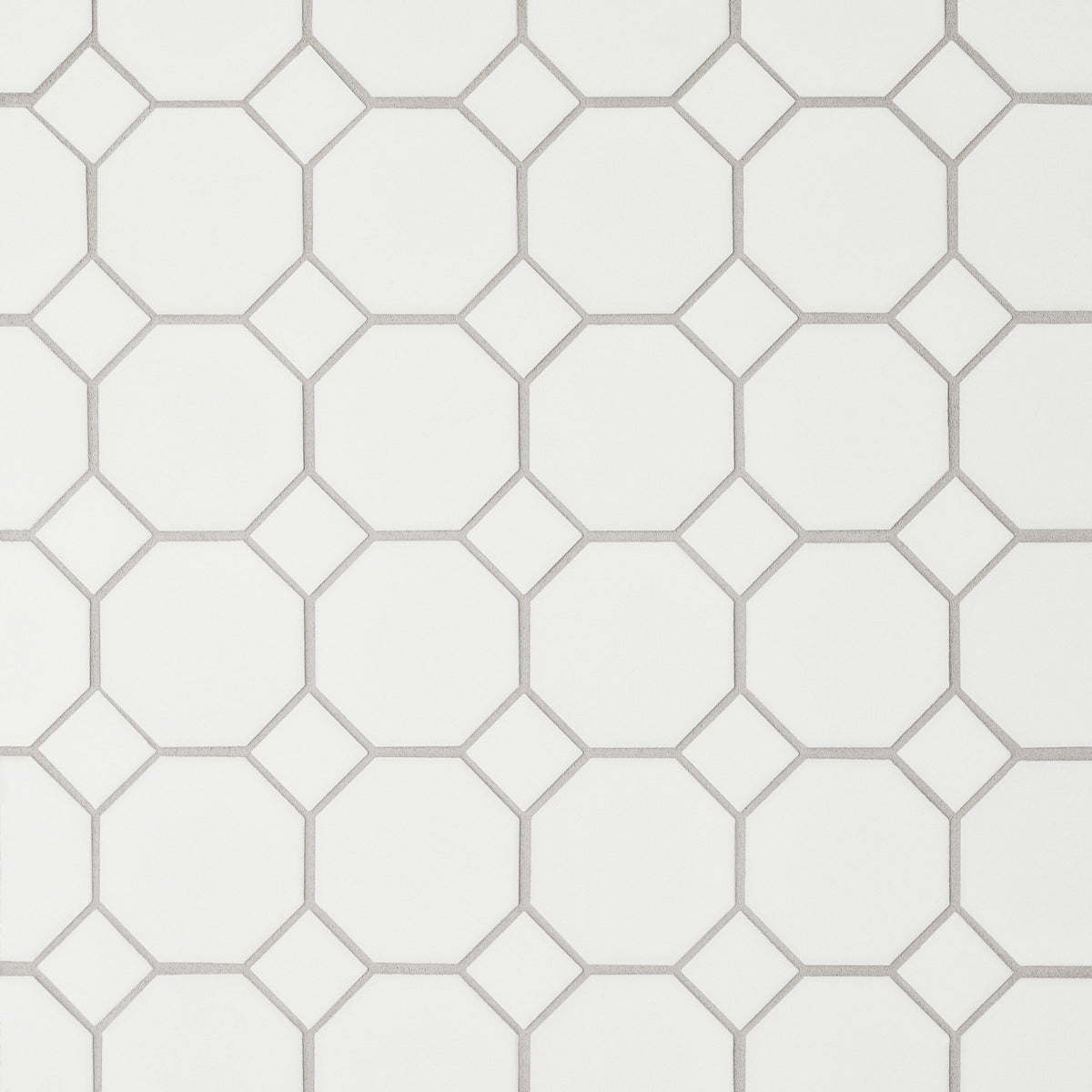 Bedrosians Le Cafe 2" x 2" Octagon Matte Porcelain Mosaic Tile in White | Item Code 100002420