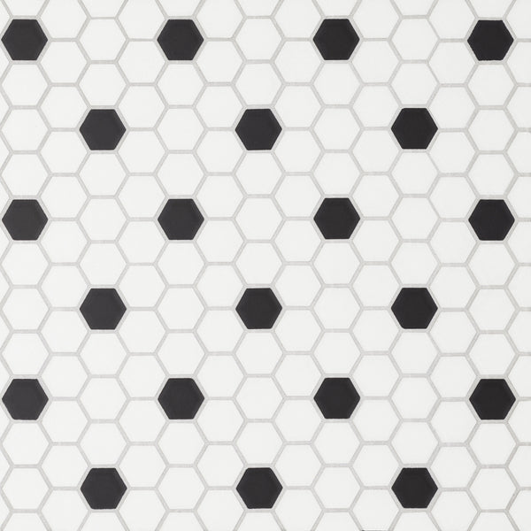 Bedrosians Le Cafe 1" x 1" Matte Porcelain Mosaic Tile - Deco Design 3 | Item Code 100002431