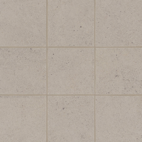 Bedrosians Thaddeus 4" x 4" Matte Porcelain Mosaic Tile in Taupe | Item Code 100002863