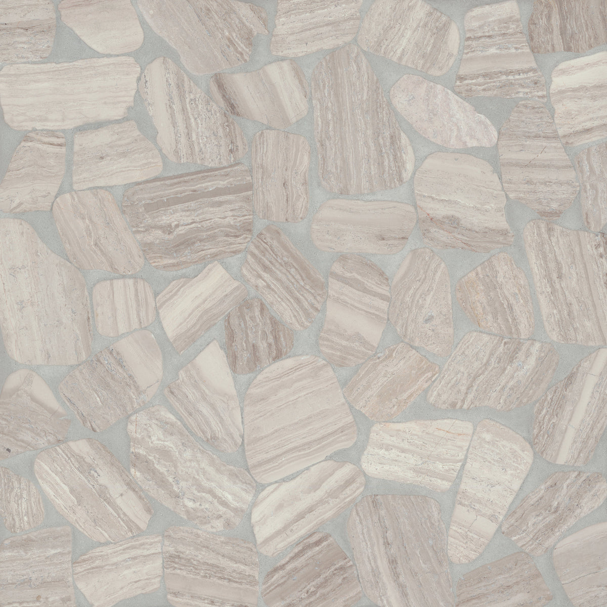 Bedrosians Waterbrook Medium Sliced Pebble Mosaic in Ashen Grey | Item Code 100003091