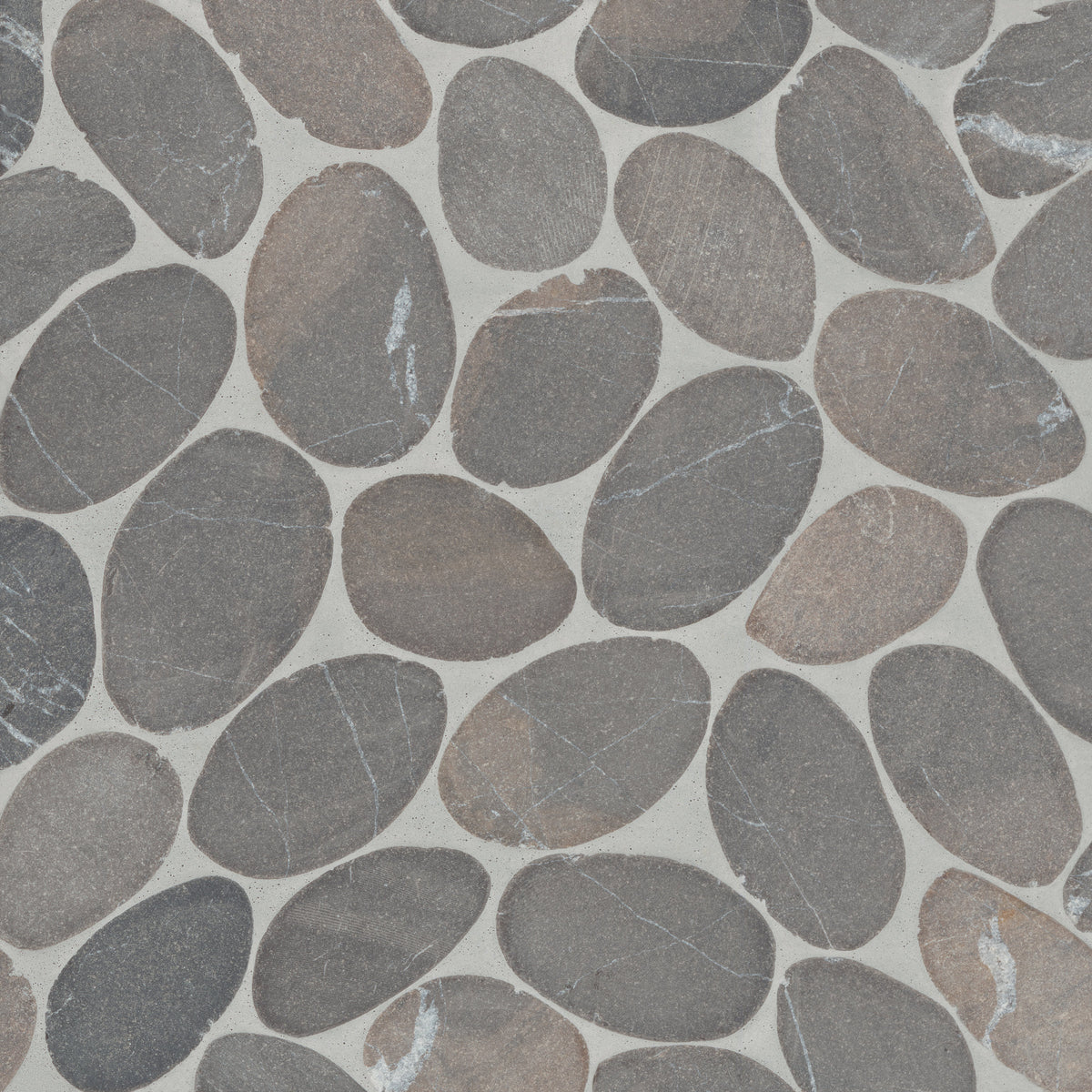 Bedrosians Waterbrook Jumbo Sliced Pebble Mosaic in Dark Grey | Item Code 100003097