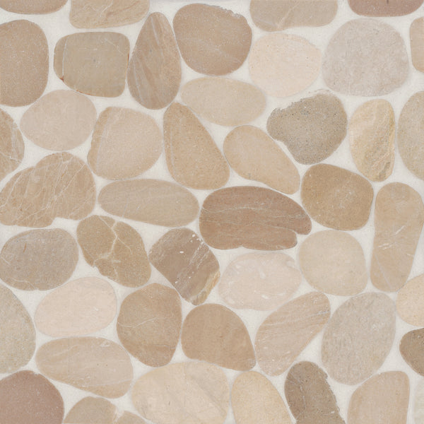 Bedrosians Waterbrook Jumbo Sliced Pebble Mosaic in Tan | Item Code 100003099