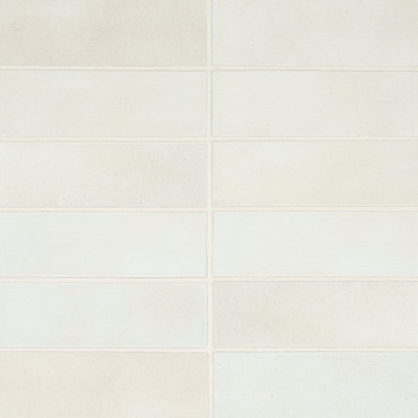 Bedrosians Celine 2" x 6" Matte Porcelain Floor & Wall Tile in White | Item Code 100003111
