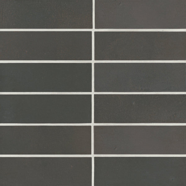 Bedrosians Celine 2" x 6" Matte Porcelain Floor & Wall Tile in Black | Item Code 100003117