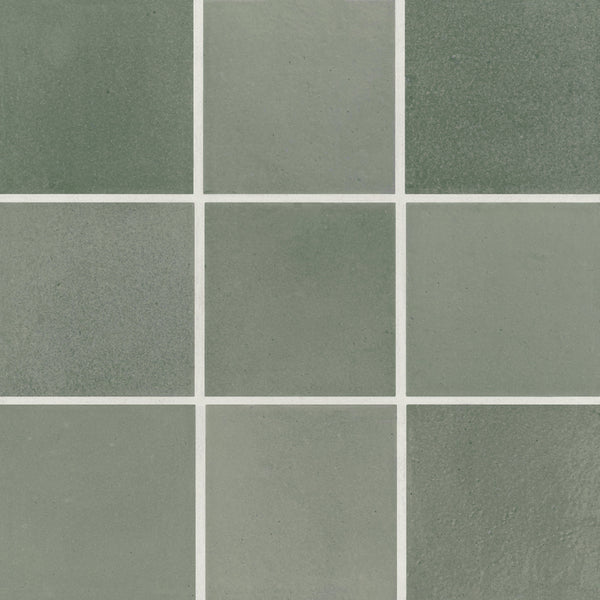 Bedrosians Celine 4" x 4" Matte Porcelain Floor & Wall Tile in Sage | Item Code 100003129