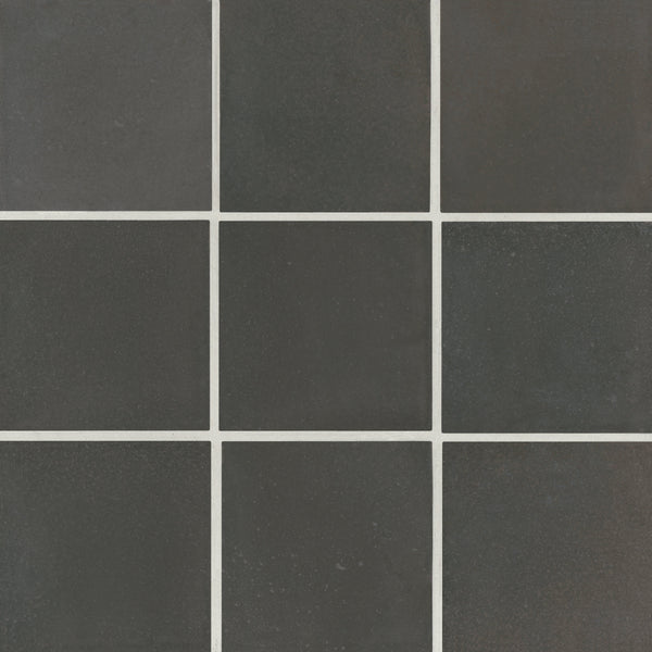 Bedrosians Celine 4" x 4" Matte Porcelain Floor & Wall Tile in Black | Item Code 100003131