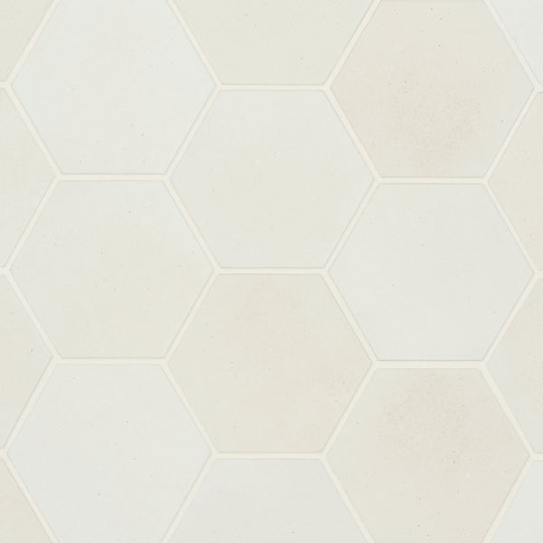 Bedrosians Celine 4" Hexagon Matte Porcelain Floor & Wall Tile in White | Item Code 100003132