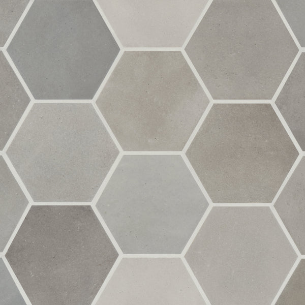 Bedrosians Celine 4" Hexagon Matte Porcelain Floor & Wall Tile in Greige | Item Code 100003133
