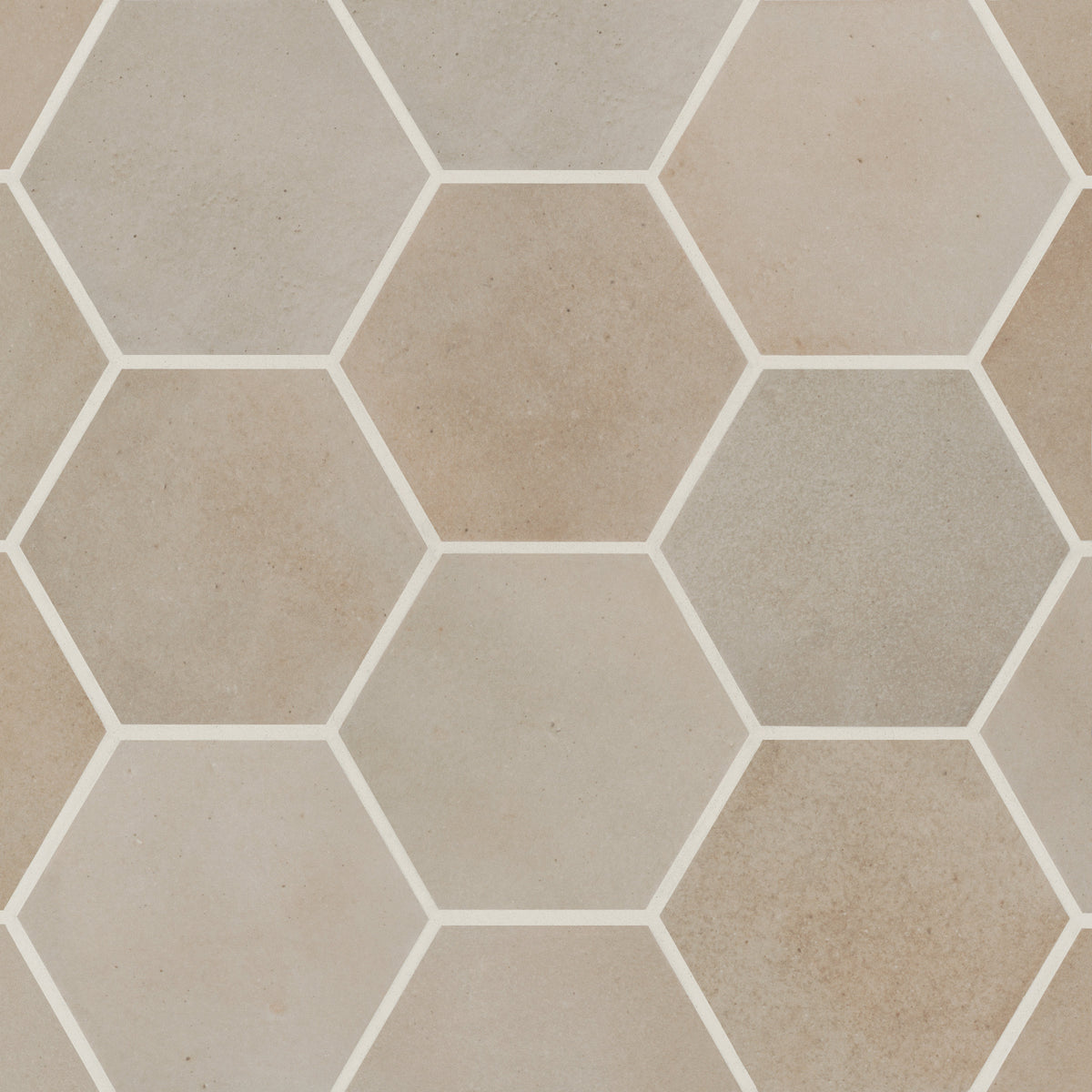 Bedrosians Celine 4" Hexagon Matte Porcelain Floor & Wall Tile in Taupe | Item Code 100003134