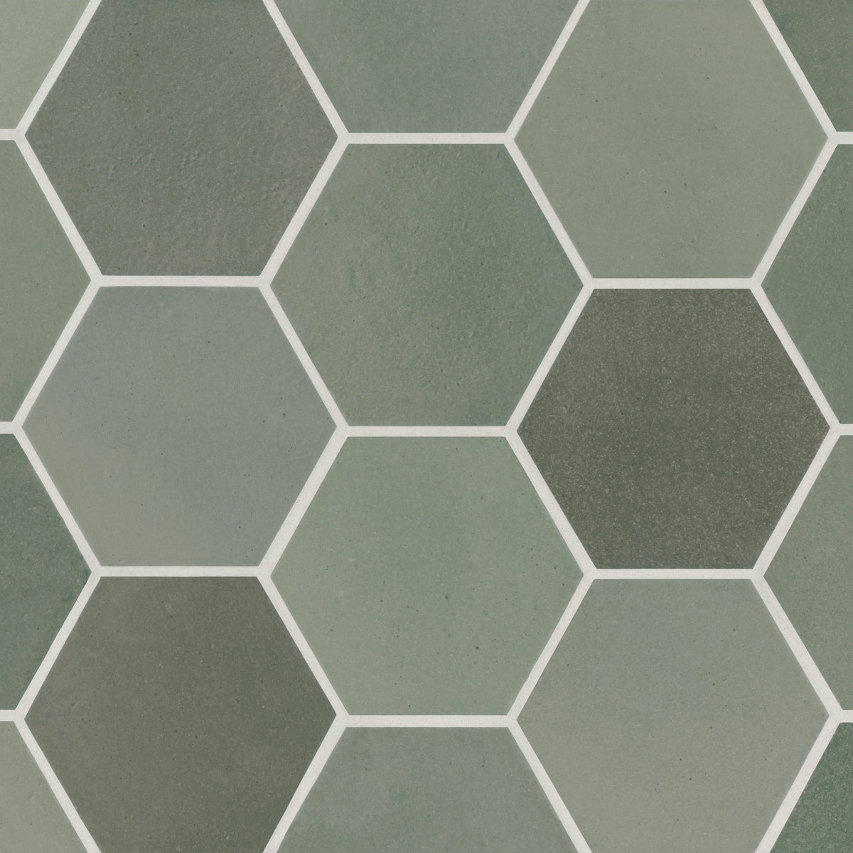 Bedrosians Celine 4" Hexagon Matte Porcelain Floor & Wall Tile in Sage | Item Code 100003136