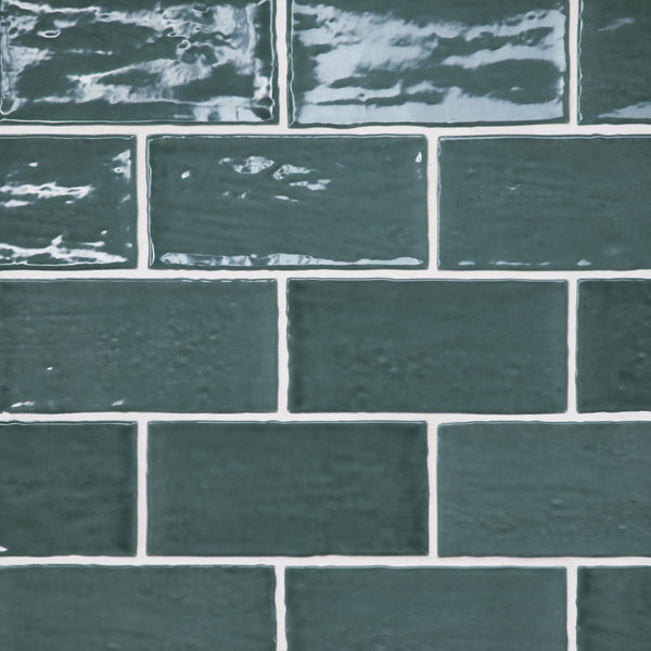 Bedrosians Marin 2.5" x 5" Ceramic Wall Tile in Ocean Teal | Item Code 100003155