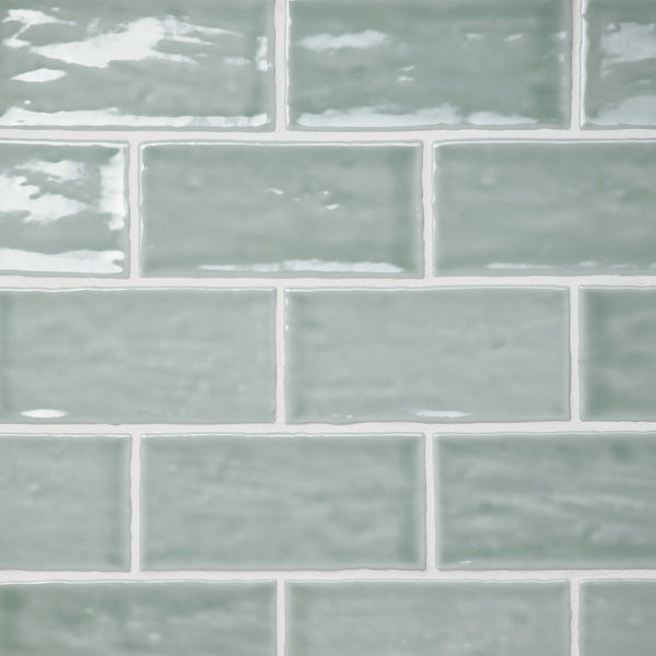 Bedrosians Marin 2.5" x 5" Ceramic Wall Tile in Aloe Green | Item Code 100003156