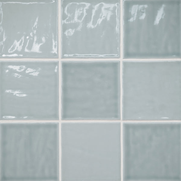 Bedrosians Marin 4" x 4" Ceramic Wall Tile in Misty Blue | Item Code 100003162