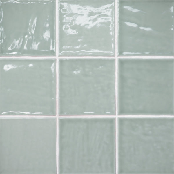 Bedrosians Marin 4" x 4" Ceramic Wall Tile in Aloe Green | Item Code 100003165