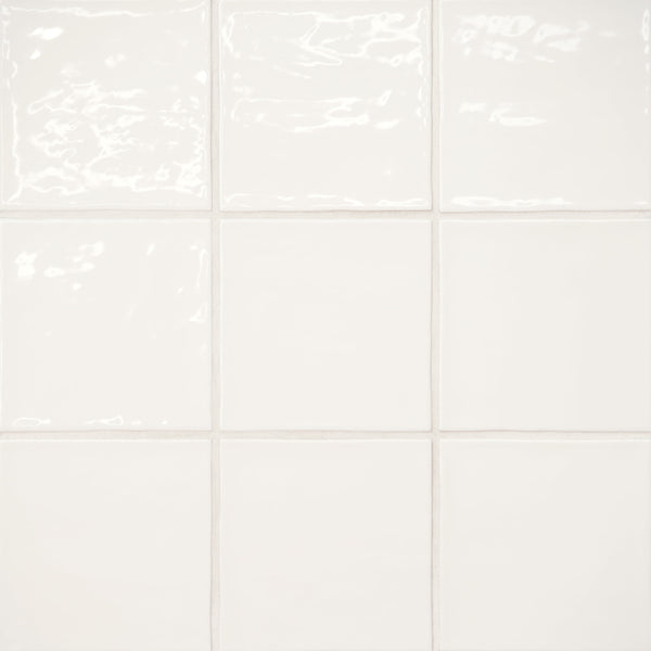 Bedrosians Marin 4" x 4" Ceramic Wall Tile in Pearl White | Item Code 100003169