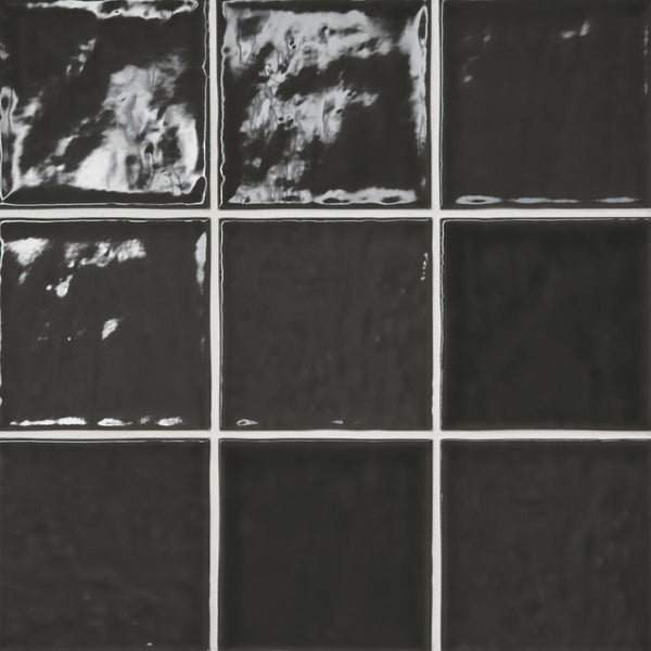 Bedrosians Marin 4" x 4" Ceramic Wall Tile in Black Sea | Item Code 100003170
