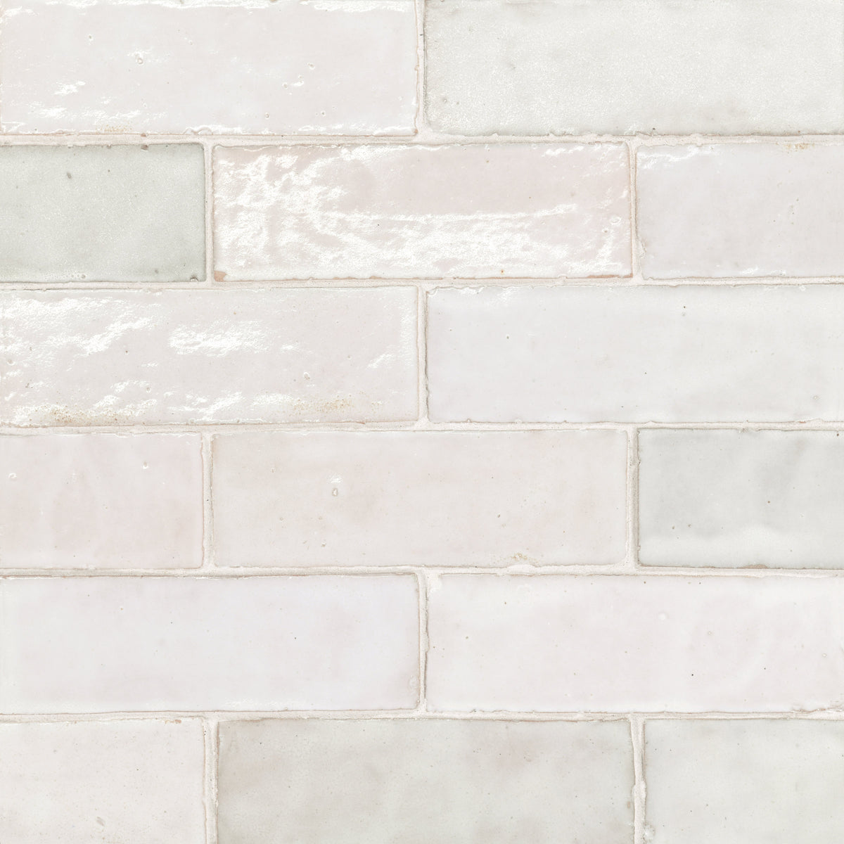 Bedrosians Zagora 2" x 6" Glossy Zellige Field Tile in Blanc | Item Code 100003201