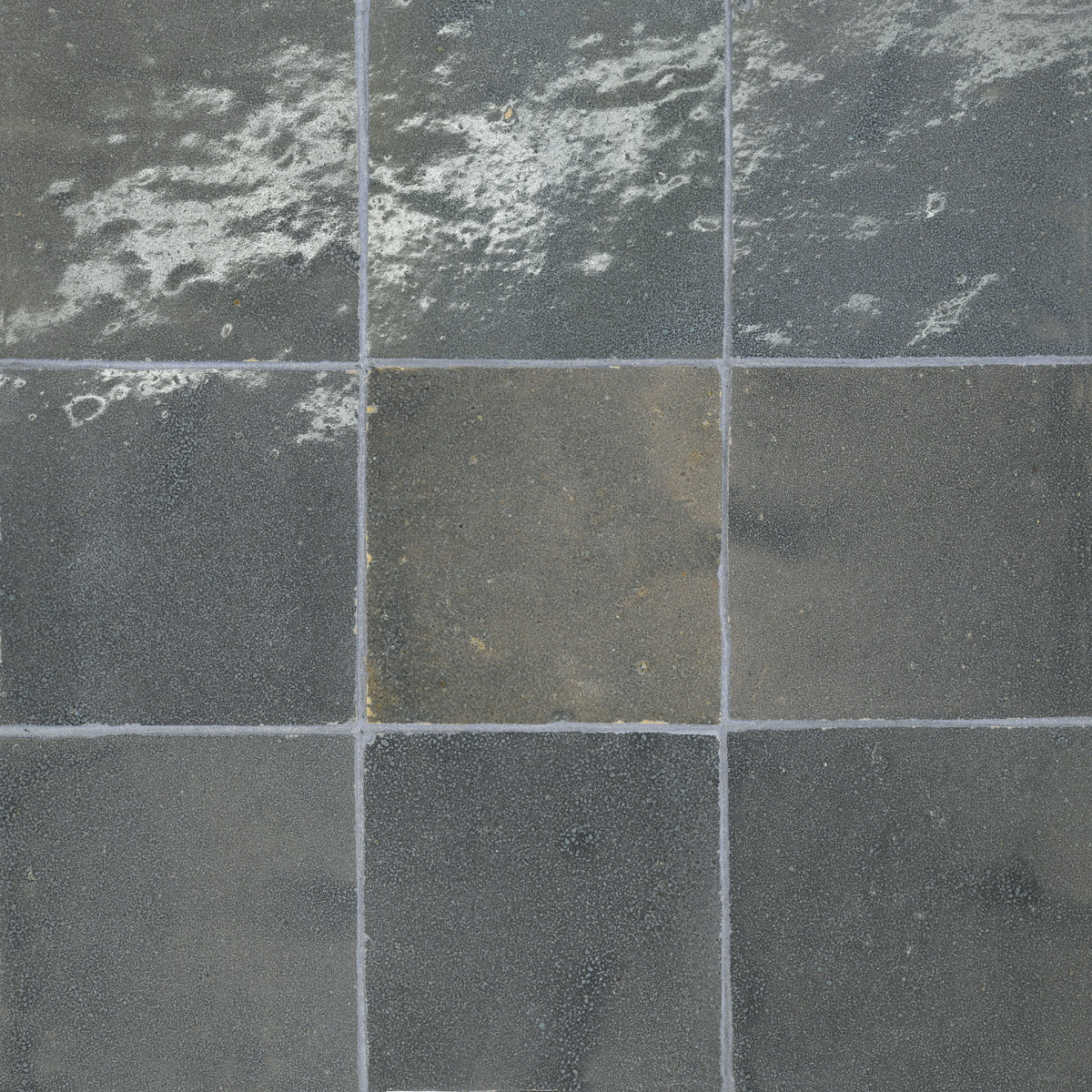 Bedrosians Zagora 4" x 4" Glossy Zellige Field Tile in Charcoal | Item Code 100003229