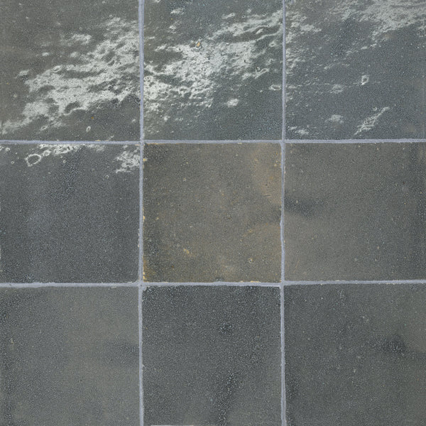 Bedrosians Zagora 4" x 4" Glossy Zellige Field Tile in Charcoal | Item Code 100003229