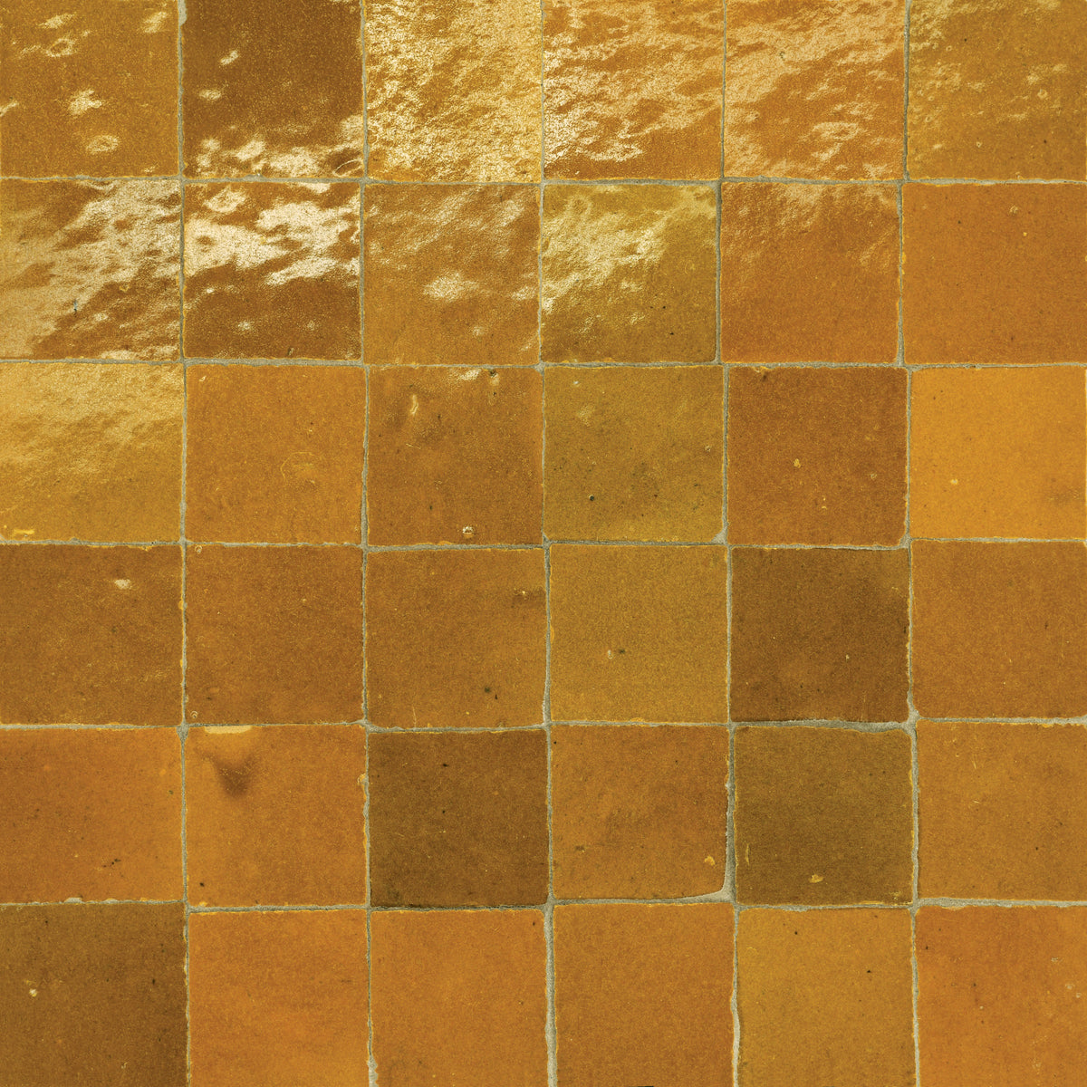 Bedrosians Zagora 2" x 2" Glossy Zellige Mosaic Tile in Caramel | Item Code 100003245