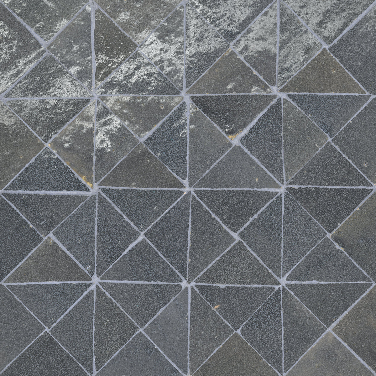 Bedrosians Zagora Triangle Glossy Zellige Mosaic Tile in Charcoal | Item Code 100003282