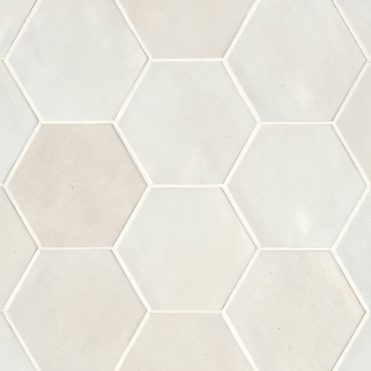 Bedrosians Celine 4" Hexagon Glossy Porcelain Floor & Wall Tile in White | Item Code 100003433