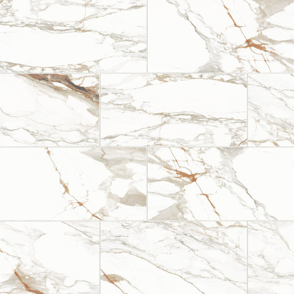 Bedrosians Prati 12" x 24" Polished Porcelain Field Tile in Calacatta Macchia Vecchia | Item Code 100003503